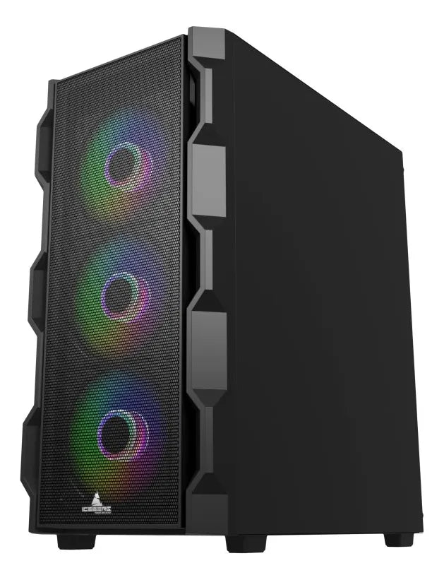 Gabinete Gamer Iceberg Titan M4 Eatx 4000d 7 Vent Incluidos Negro