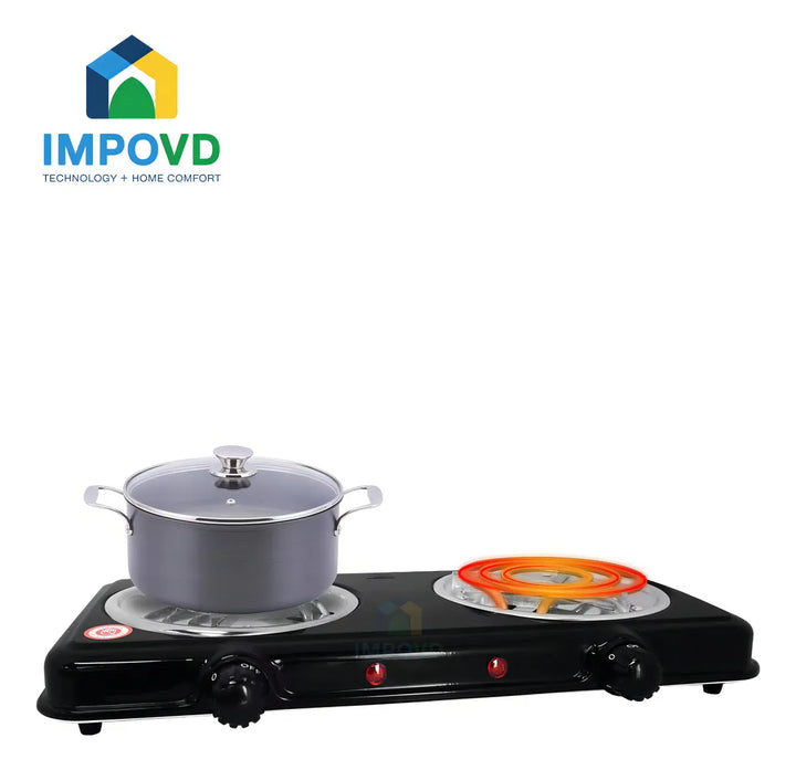 Fogon Estufa Electrica Portatil Blanca 2 Puestos Quemadores Potencia 2000W Cocina Compacta Resistente Hogar Oficina Viajes Camping Practica Rapida Segura Limpieza Sencilla Impovd