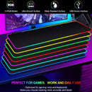 Pad Mouse Gamer Rgb Xxl Luminoso Led 80*30 Cm Antideslizante Negro
