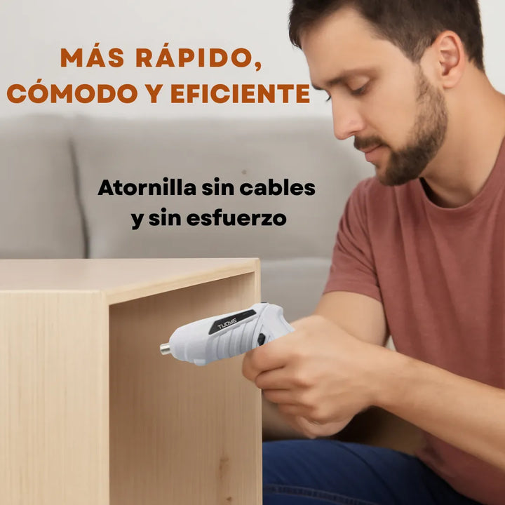 Destornillador Inalámbrico Eléctrico Recargable 47 Piezas - Gris