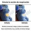 Peluche Respira Ansiedad Bebe Regalo Luz Y Sonido Recargable Azul