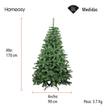 Árbol De Navidad Artificial 1.70 M Alta Calidad Color Verde