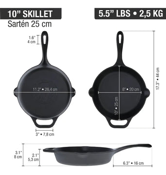 Sartén De Hierro Fundido Esmaltado Victoria® 25 Cm / 10 In Color Negro