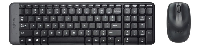 Kit de teclado y mouse inalámbrico Logitech MK220 Español de color negro