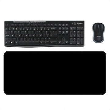 Combo Inalámbrico Logitech Mk270 + Alfombrilla Xl (80x30cm) Mouse Negro Teclado Negro