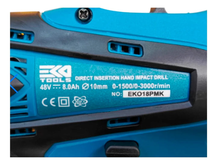 Taladro Inalámbrico De 18v 2velocidades Con Percutor2bateria - Azul Acero - 50hz/60hz