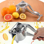 Maquina Exprimidora Frutas Manual Practica Acero Inoxidable Plateado