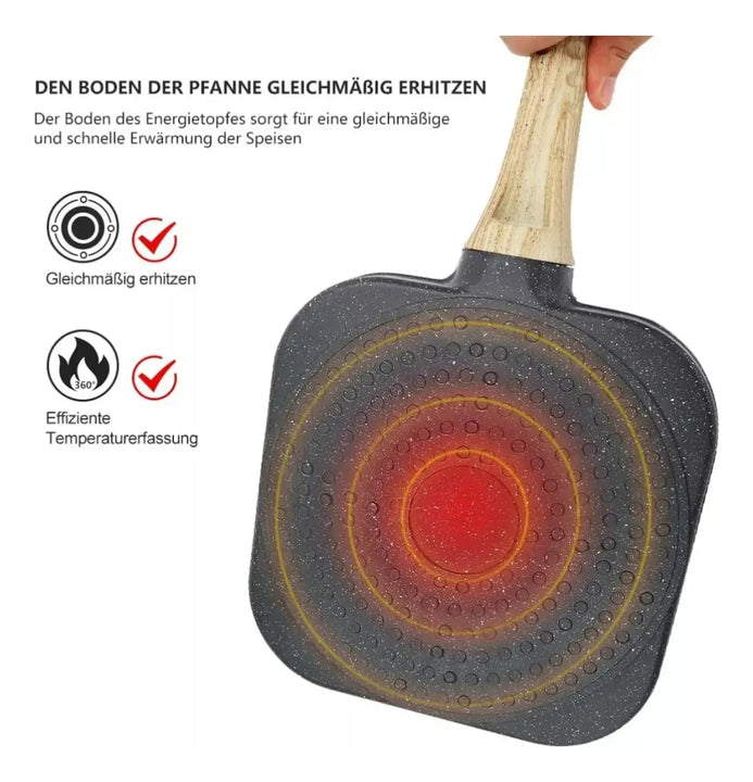 Sarten Antiadherente 3 Puestos Cocina Huevos Arepas Gris