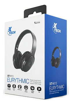 Audífonos Bluetooth 5.0 Xtech Xth-613, Micrófono / Micro Sd Color Negro