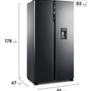 Nevecón Electrolux no frost side by side 528L inverter negroERSA53K3HVB