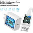 Cargador Rapido Certificado Mfi 20w 2 Metros Para Iphone 14 Blanco