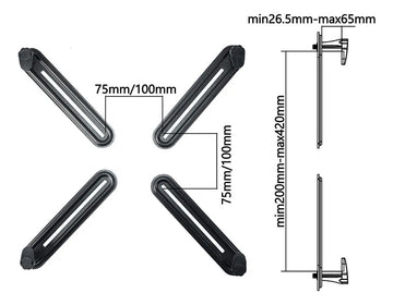 Kit Adaptadores Monitores No-vesa (sin Huecos), Techgo Xm-01 Negro