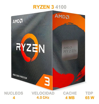 Procesador Gamer Amd Ryzen 3 4100 Am4 100-100000510box De 4 Core Y 4.0 Ghz De Frecuencia