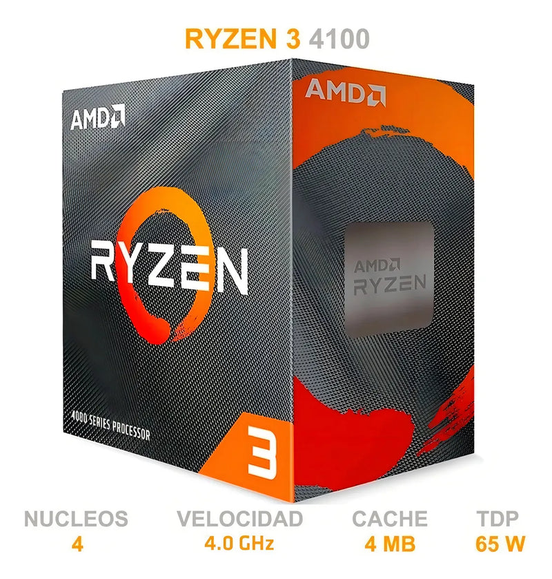 Procesador Gamer Amd Ryzen 3 4100 Am4 100-100000510box De 4 Core Y 4.0 Ghz De Frecuencia