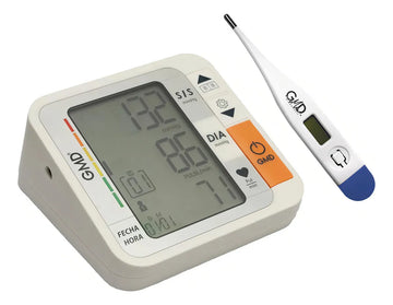 Monitor De Presión Arterial De Brazo Kardyo + Termometro Gmd Color Blanco