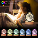 3d Lampara De Noche Led Galaxia Bola Cristal, Sistema Solar,luz Nocturna Colorida Led 3d Galaxia Bola De Cristal,base De Madera Regulable Modelo De Planeta De Amigos Y Amantes Navideños Para Niños