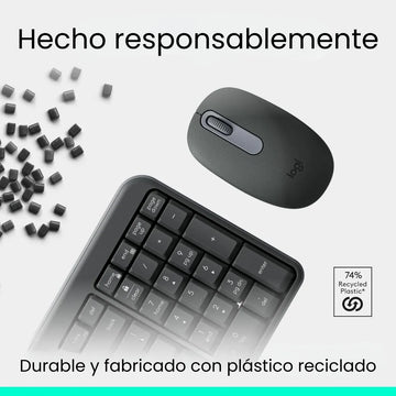 Combo Bluetooth Logitech Mk250, Teclado Y Mouse Compactos Mouse Negro Teclado Negro