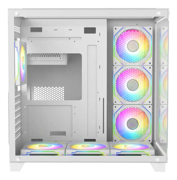 Chasis Gamer Crystal Cube Xl Blanco X7 Fan Argb Blanco