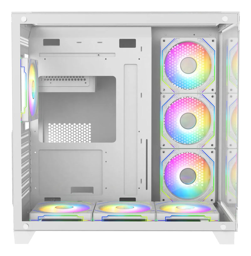 Chasis Gamer Crystal Cube Xl Blanco X7 Fan Argb Blanco