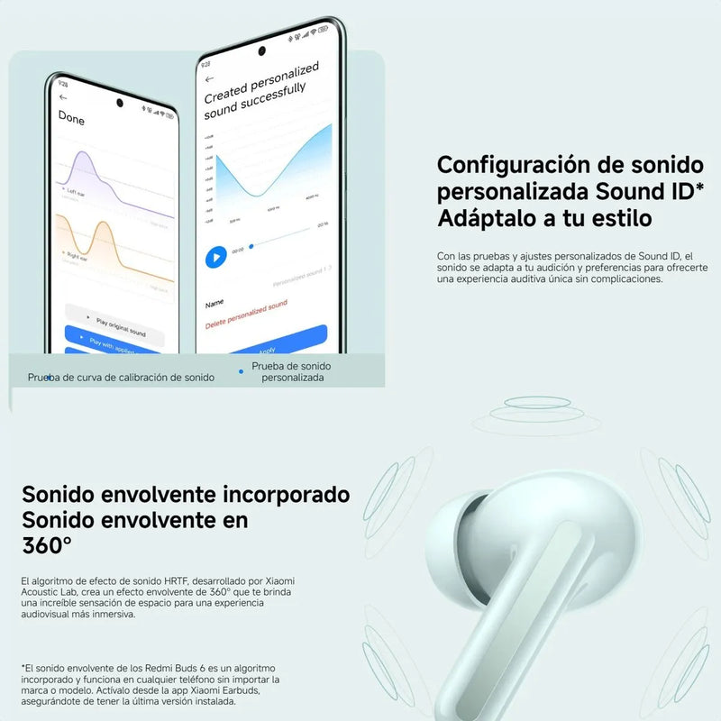 Xiaomi Redmi Buds 6, Auriculares Táctil, Anc 2-mic Ip54, Blk Negro