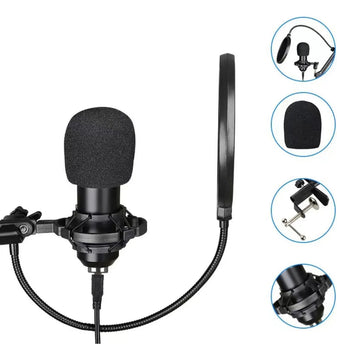 Kit Podcast Bm800 F999 Micrófono Condensador+tarjeta Sonido