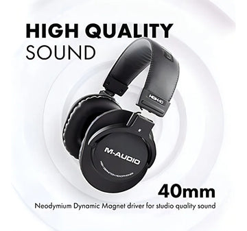 Auriculares De Monitoreo De Estudio M-audio Hdh40 Podcast Y Grabación, Diadema Flexible Y Cable De 2.7 Metros