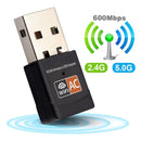 Antena Wifi Doble Banda 600 Mbps 2.4g 5g Adaptador Usb 5 Ghz