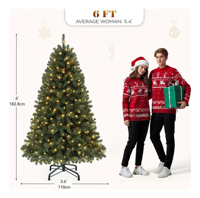 Yitahome Arbol De Navidad Artificial Con Bisagras Verde Prei