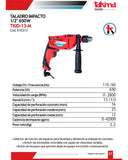 Taladro Impacto 1/2 Pulgada 650 W Takima Color Rojo Frecuencia 60 Hz