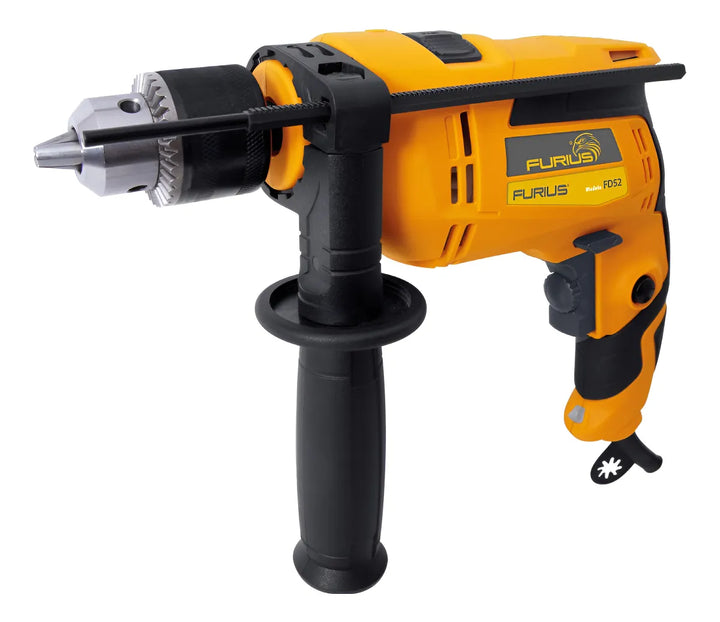 Taladro Percutor 1/2 550w 330rpm Furius Fd52 Color Amarillo Frecuencia 60 hz