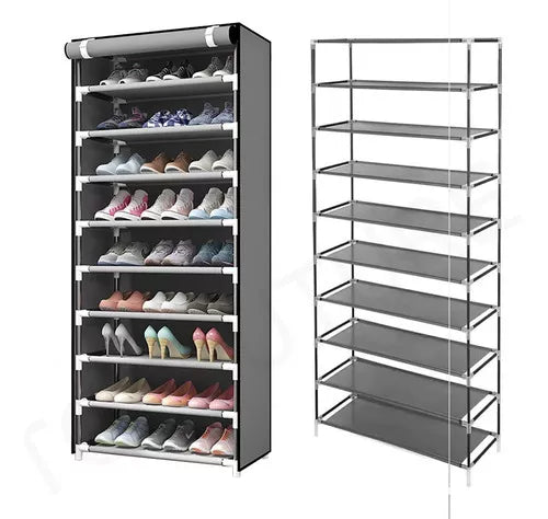 Zapatera Closet De 9 Niveles Armable Color Gris