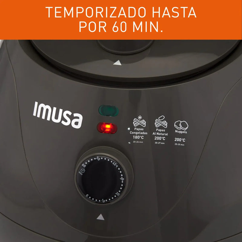 Freidora De Aire Imusa Air Fryer Esencial 3,2 Litros Gris
