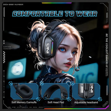 Audífonos Gamer Onikuma Gt808 Tri-mode Compatible Ps5 Color Negro