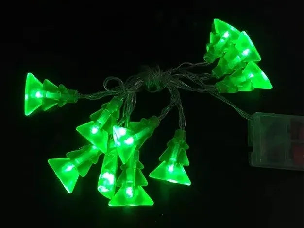 Guirnalda 10 Led 1.20mt Luz Calida Blanca Pilas Aa Cadena Blanco