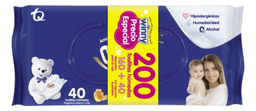 Ofta Toallitas Humedas Winny Avena Y Miel 160+40 Paqx200 Und