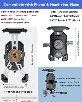 Brcovan - Soporte Para Telfono De Motocicleta Con Cargador I