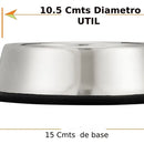 Plato Comedero Gato / Perro Acero Inox. 10 Cmts Diametro Plateado