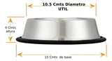 Plato Comedero Gato / Perro Acero Inox. 10 Cmts Diametro Plateado
