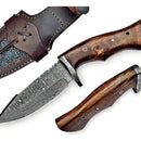 Ejoy Outdoors Cuchillo De Caza De Damasco Hecho A Mano, Cuch