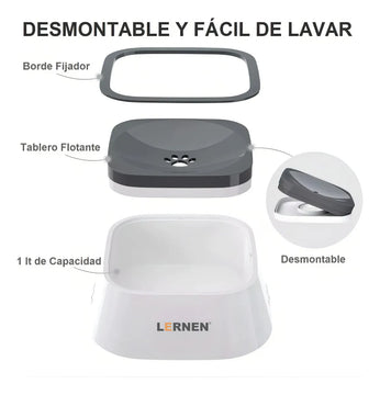 Bebedero Dispensador De Agua Para Perros Y Gatos Color Blanco