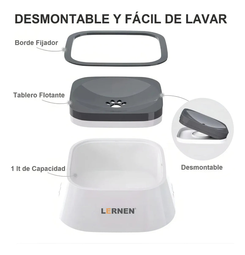 Bebedero Dispensador De Agua Para Perros Y Gatos Color Blanco