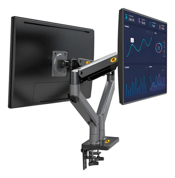 Soporte Brazo Monitor Para 2 Pantallas Lcd Led Escritorio Gris Oscuro