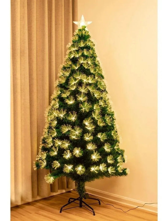 Árbol Fibra Óptica Luces Incorporadas 2.10 Mts Envio Gratis Verde