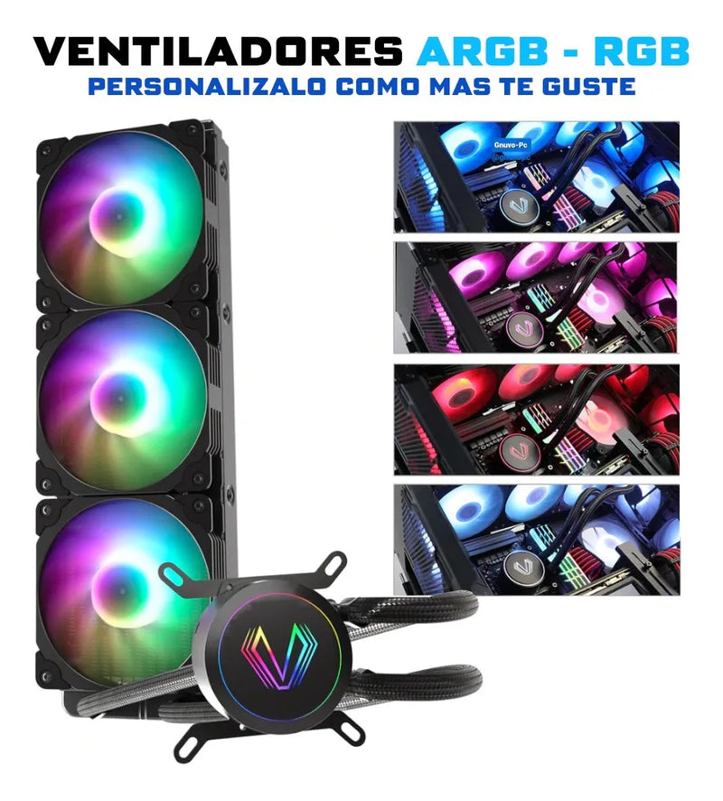 Enfriamiento Liquido Pc 360 Mm Argb Lga 1700 Am5 1200 Negro