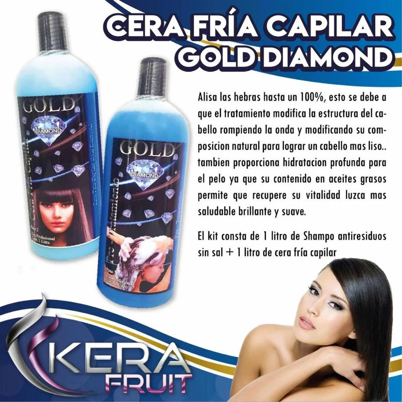 Cera Fría Capilar Gold Diamond (cabellos Crespos) + Shampo