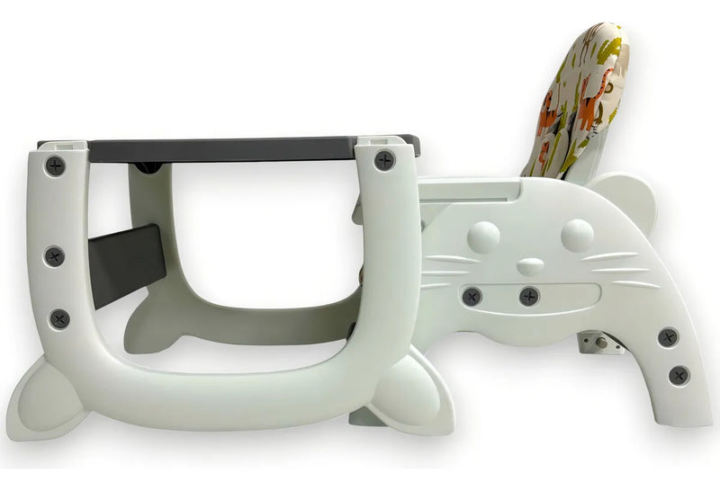 Silla De Comer De Bebe 3 En 1 Comedor Escritorio Mecedor Color Gris Oscuro Gato