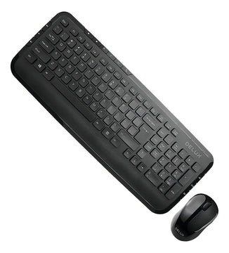 Combo Delux Teclado Slim Multimedia + Mouse + Pad Mouse Xxl Mouse Negro Teclado Negro