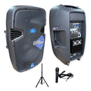 Cabina Activa 15 Audio Sound As-900 Base Y Micrófono 9000w Negro
