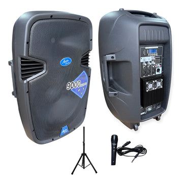Cabina Activa 15 Audio Sound As-900 Base Y Micrófono 9000w Negro