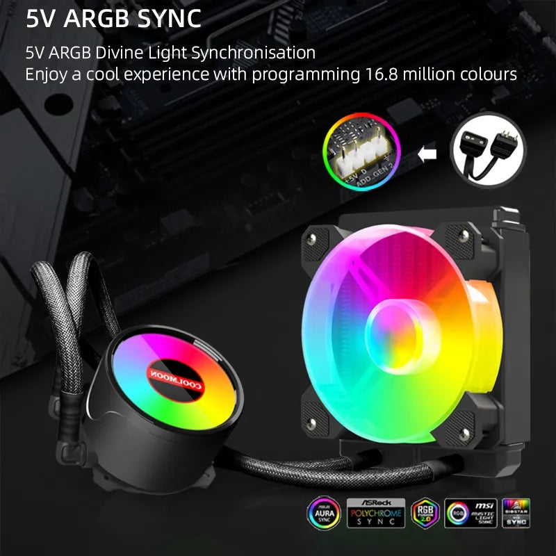 Fuente Refrigeracion Liquida Coolmoon Fancooler Rgb Pc 120mm